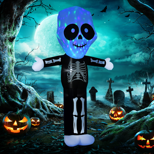 3m Halloween Inflatable Skeleton Ghost Deco LED Lighted for Home In-Outdoor