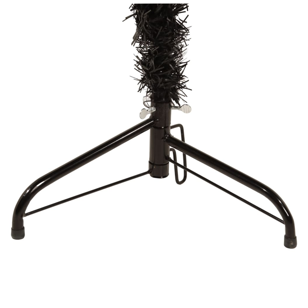 vidaXL Slim Artificial Half Christmas Tree with Stand Black 180 cm