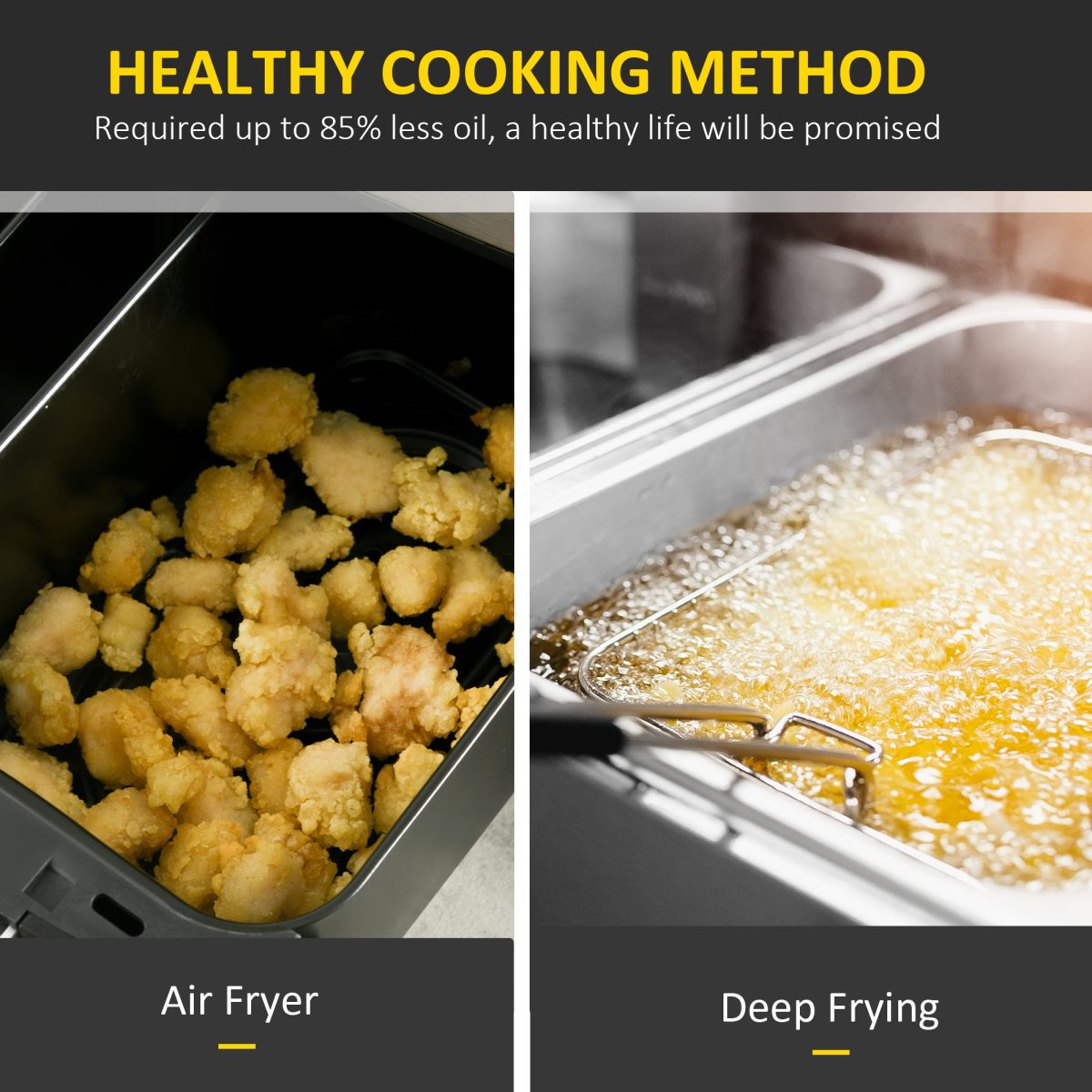 HOMCOM Oil Free Dual Air Fryer 10-in-1 8L w/ Sync Cook & Sync Finish Timer 2400W