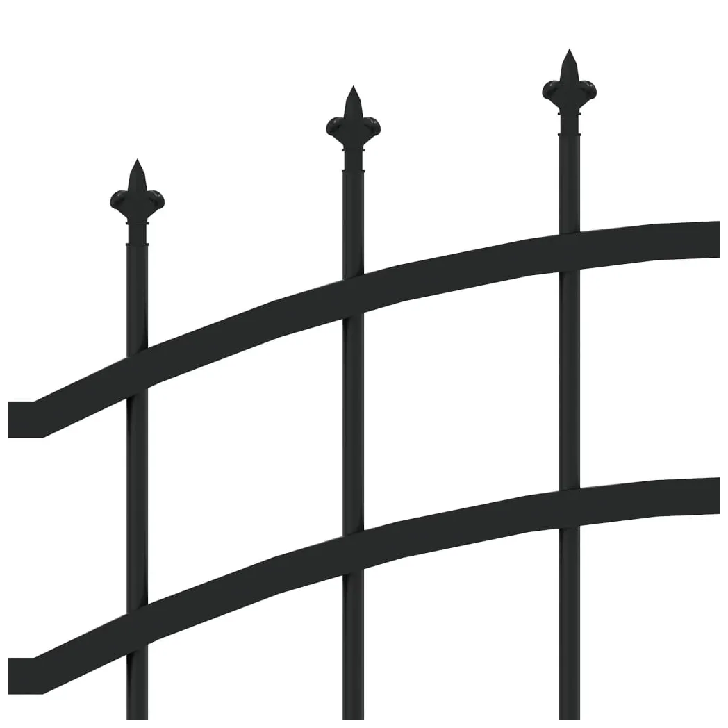 Garden Fence with Spear Top Black 115 cm Powder-coated Steel
