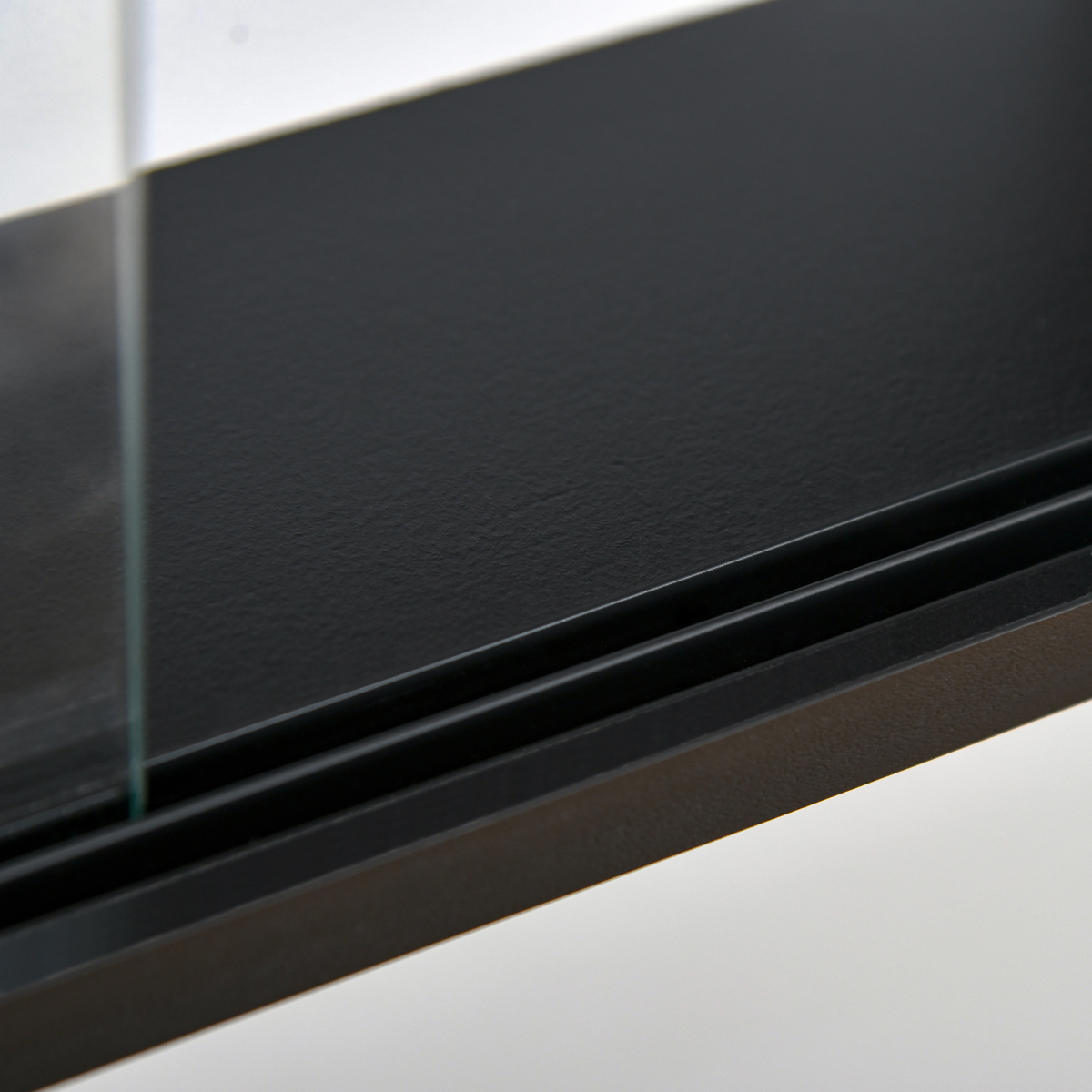 5-Tier Wall Display Shelf Unit Cabinet Shelves Glass Doors Black/White