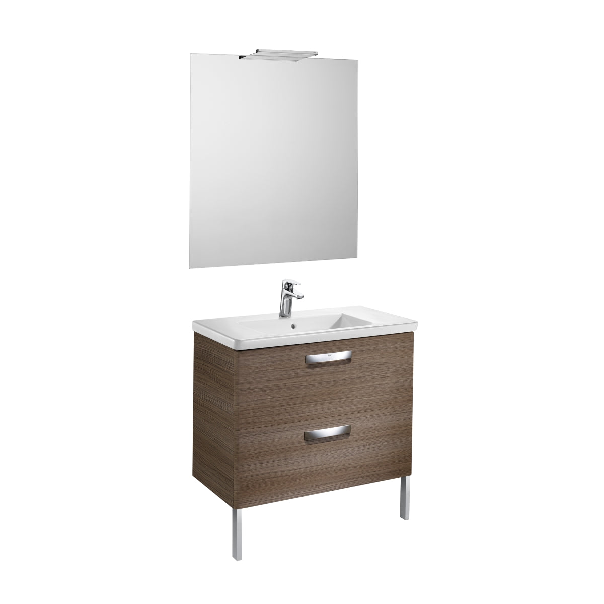 ROCA UNIK 600MM DARK WOOD B UNIT + BASIN