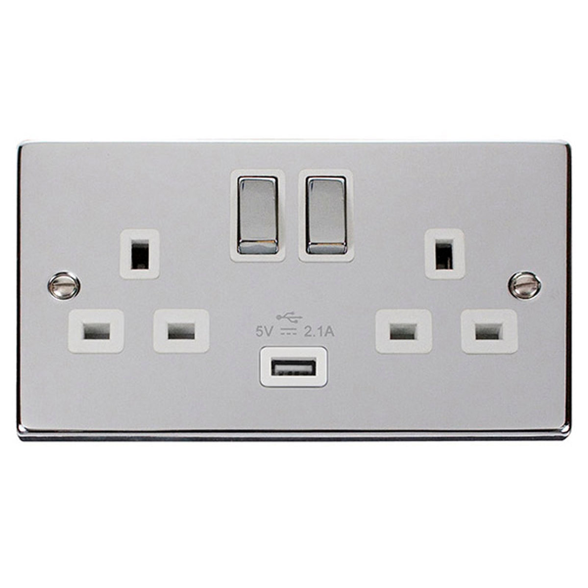 DECO VPCH570WH 13A INGOT 2 GANG SWITCHED