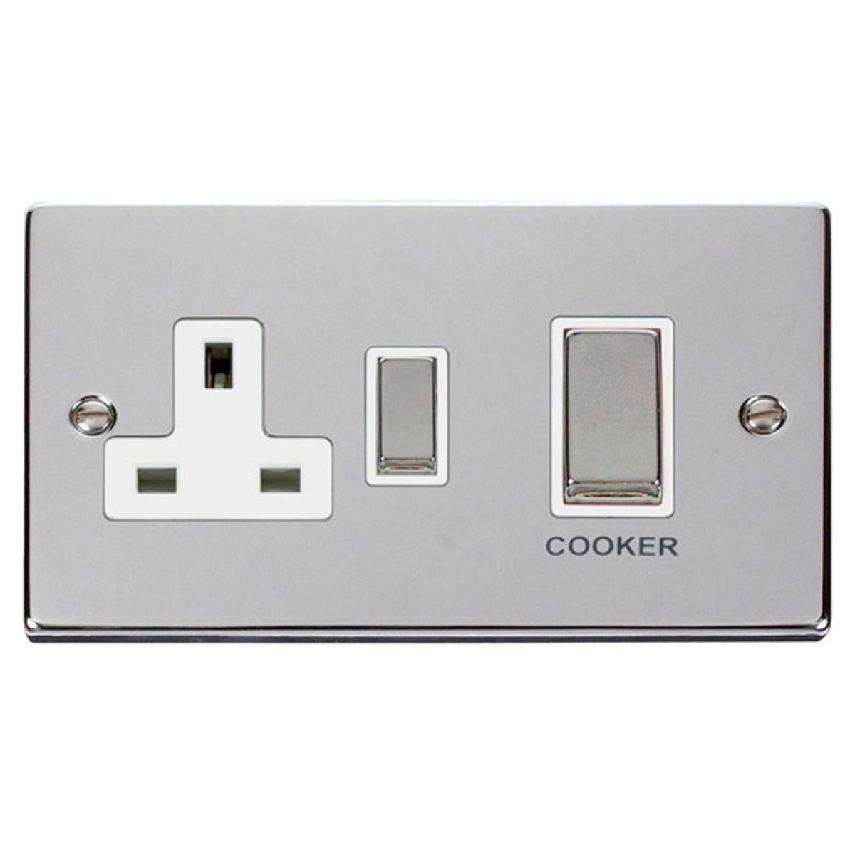 DECO VPCH504WH 45A INGOT 2 GANG DOUBLE P