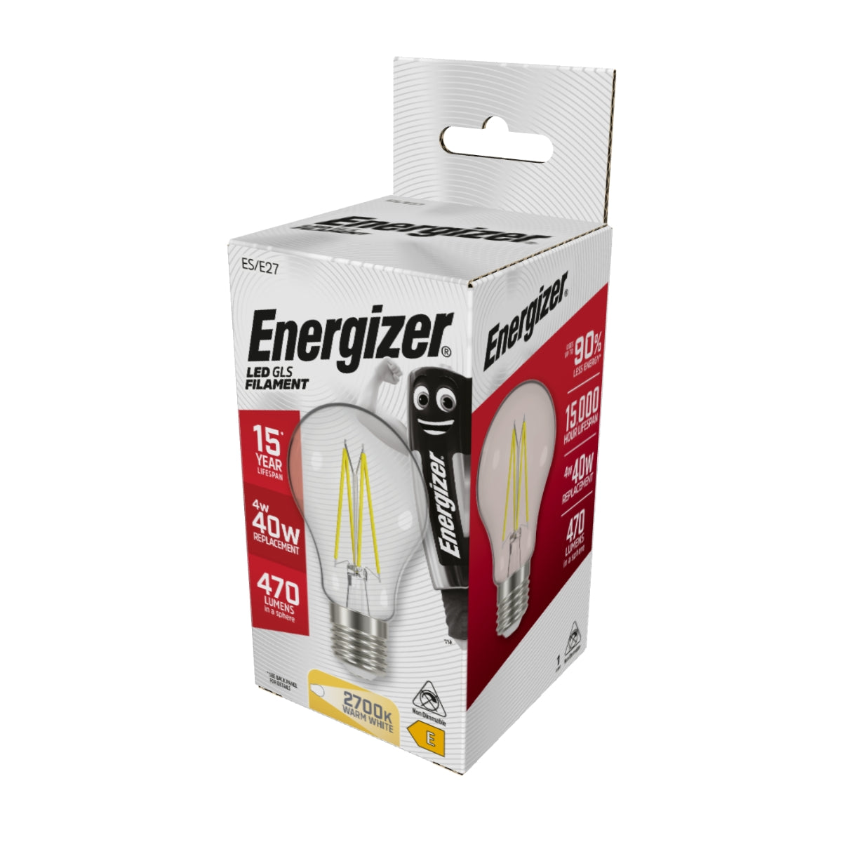 ENERGIZER S12863 FIL LED 4.3W GLS E27