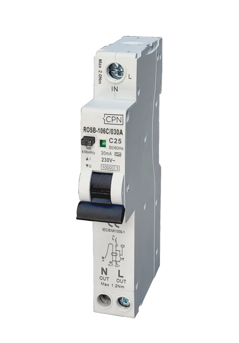 CUDIS - 6A 10KA 30MA RCBO TYPE C