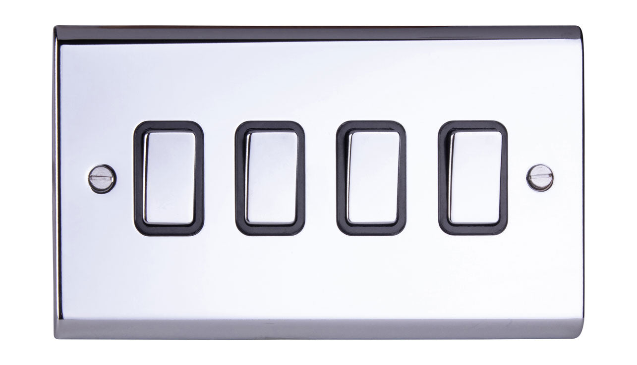 SL DECOR 4G 10AX PLATE SWITCH SD1244CHB
