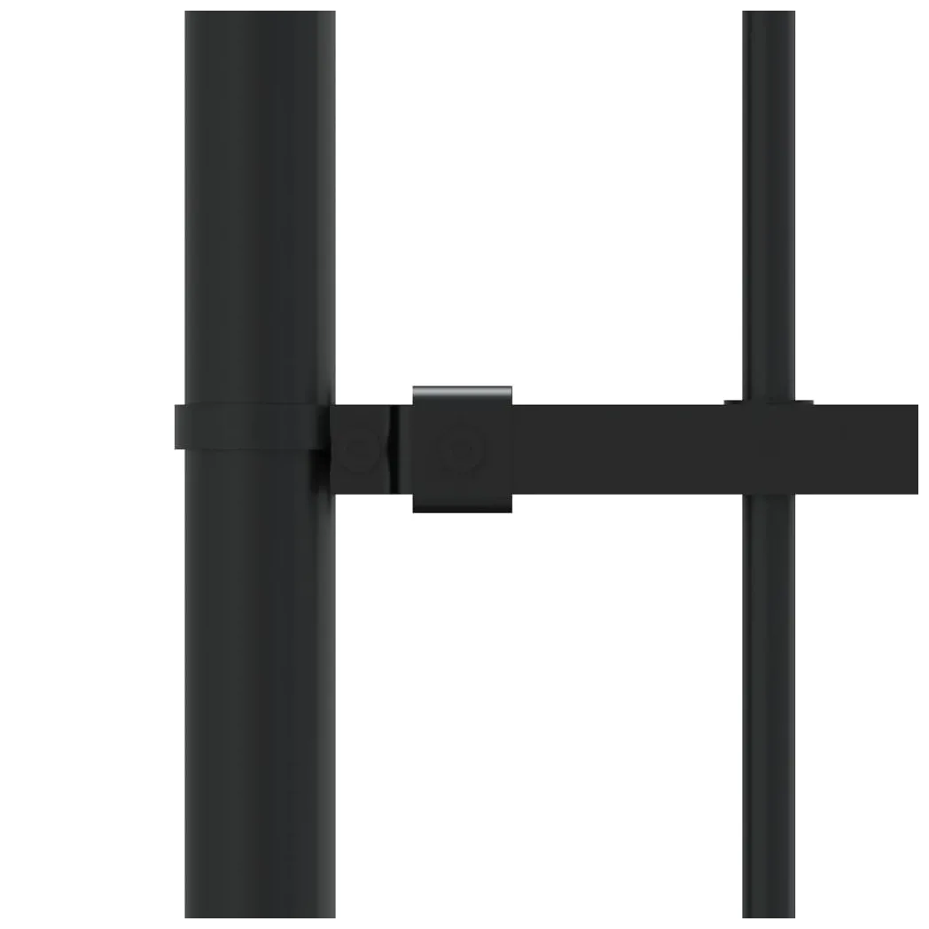 Garden Fence with Spear Top Black 165 cm Powder-coated Steel