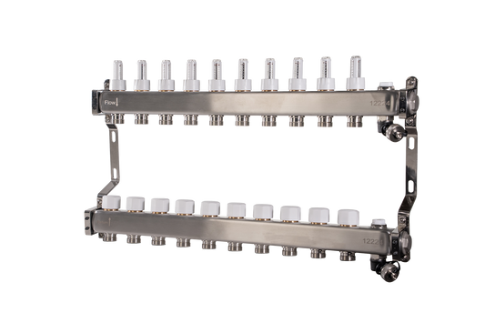 1" UFH MANIFOLD 10 CIRCUIT NO BALL VLVES