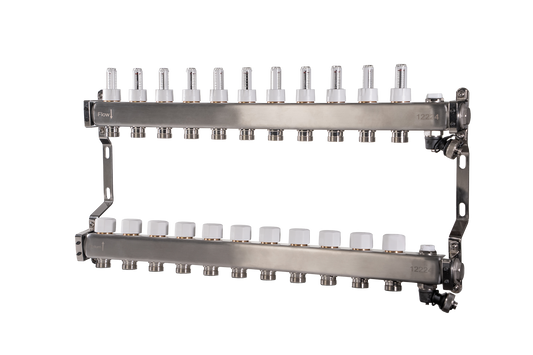 1" UFH MANIFOLD 11 CIRCUIT NO BALL VLVES