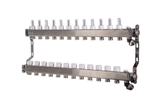 1" UFH MANIFOLD 12 CIRCUIT NO BALL VLVES