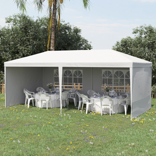6m x 3m Garden Gazebo Marquee Canopy Party Tent Canopy Patio White