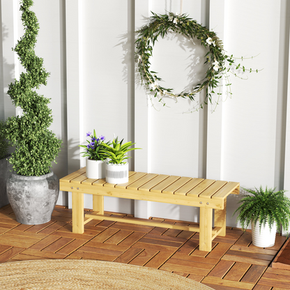 Outsunny 2-Seater Outdoor Garden Fir Wood Patio Bench