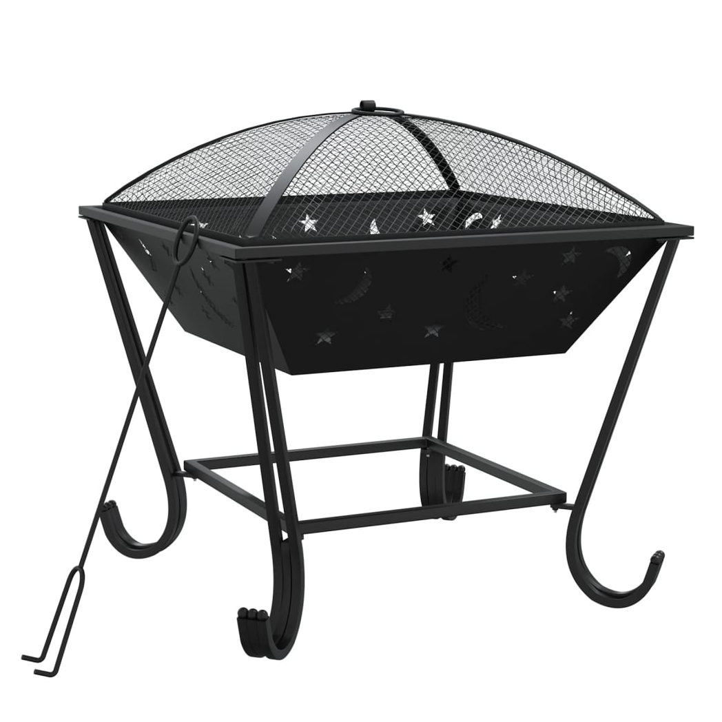 vidaXL Fire Pit with Poker 50 cm XXL Steel