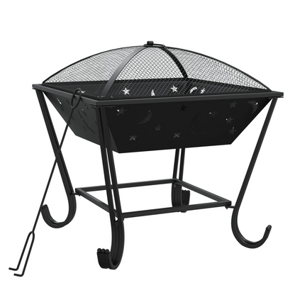 vidaXL Fire Pit with Poker 50 cm XXL Steel