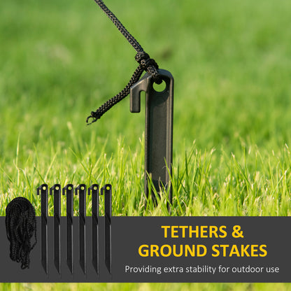 HOMCOM 8ft Inflatable Penguin & Christmas Banner Decoration Inner LED Lights