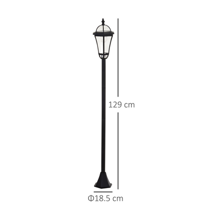2 PCS LED Garden Lights Lamp Post Solar Powered Lantern black