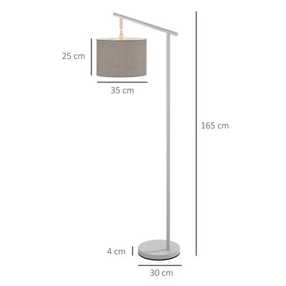 HOMCOM Floor Lamp with 350� Rotating Lampshade, LED Bulb Included, Grey