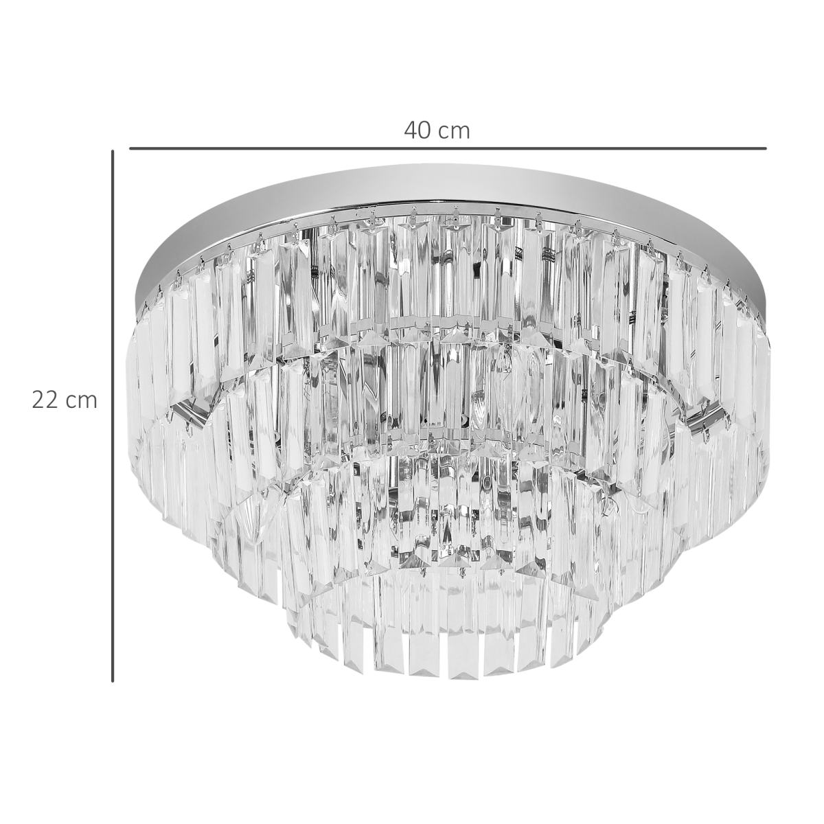 Round Crystal Ceiling Lamp 7 Lights Chandelier Mounted Fixture
