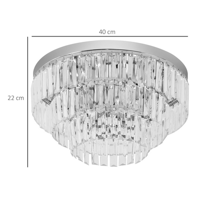 Round Crystal Ceiling Lamp 7 Lights Chandelier Mounted Fixture