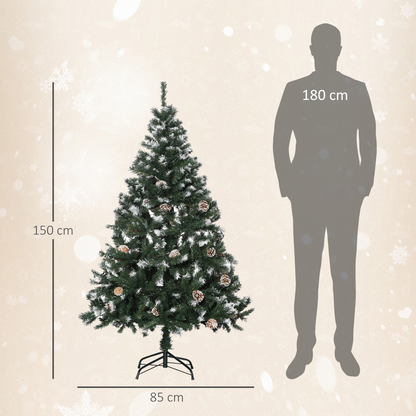 5FT Artificial Christmas Tree Xmas Indoor Decoration, Automatic Open HOMCOM