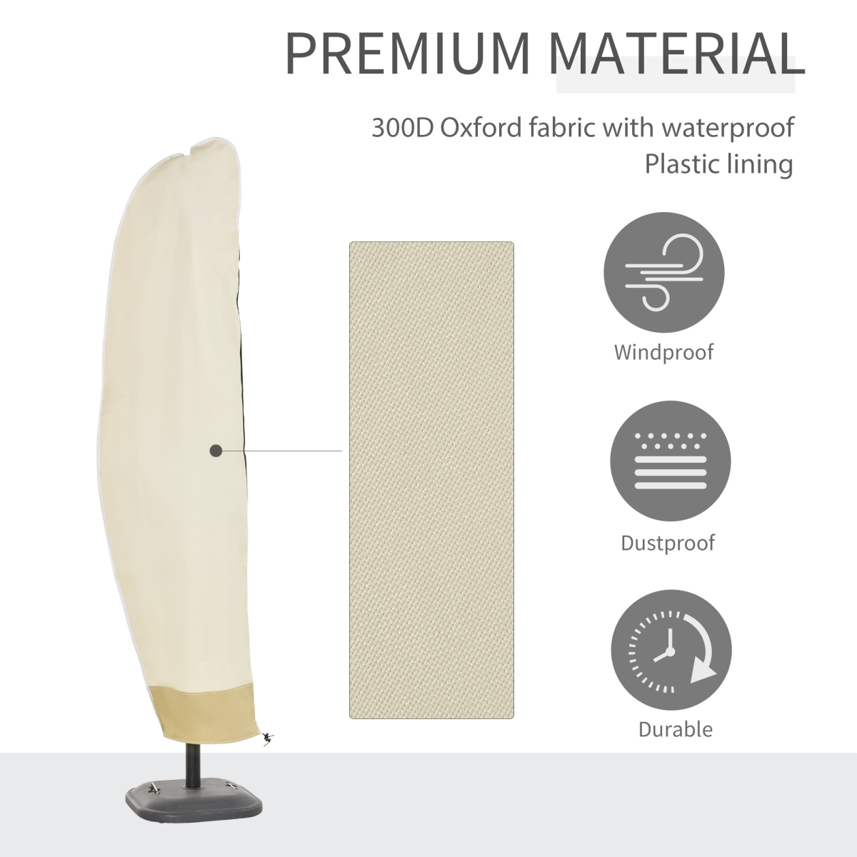 Outdoor Parasol Cover Umbrella Garden Furniture Protection Wind Rain