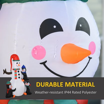 6ft Inflatable Christmas Snowman with Three Penguins LED Outdoor Yard Deco
