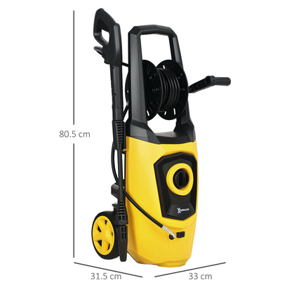 DURHAND Portable Power Washer 1800W, 150 Bar, 510 L/h for Garden, Yellow