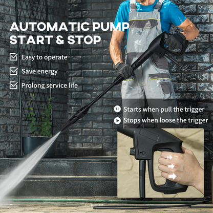DURHAND Portable Power Washer 1800W, 150 Bar, 510 L/h for Garden, Yellow