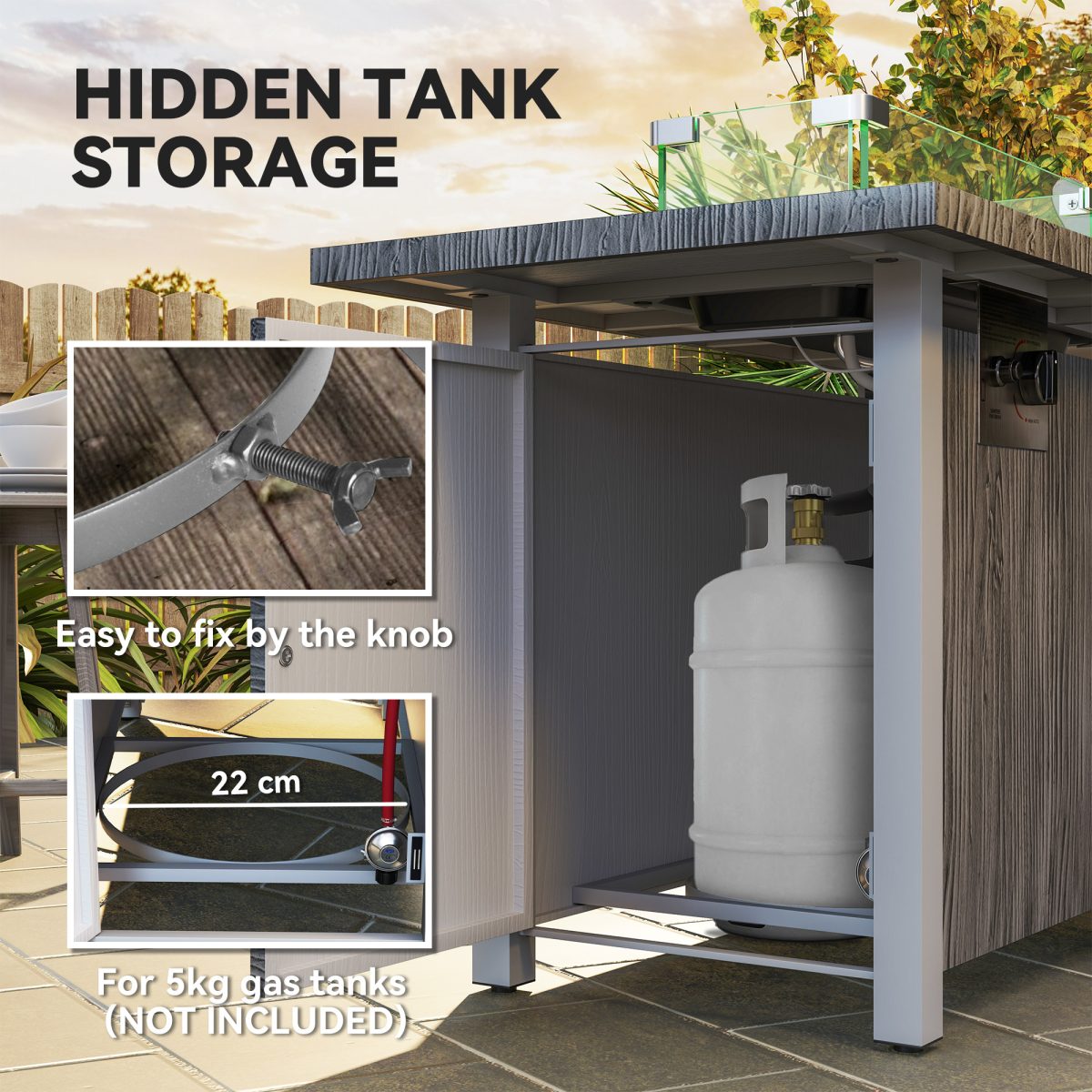 Outsunny Gas Fire Pit Table with 50,000 BTU Burner, Cover, Dark Grey