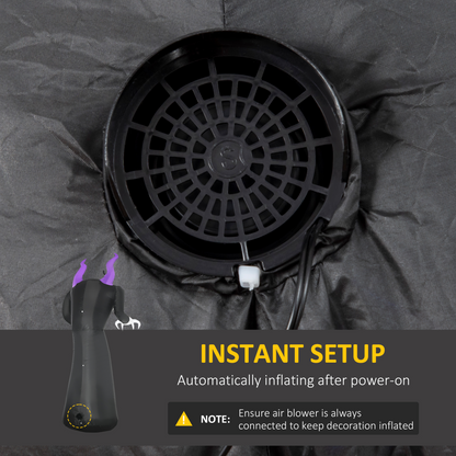 7ft Inflatable Halloween Ghost Horns Blow-Up Outdoor LED Display Flame Effect