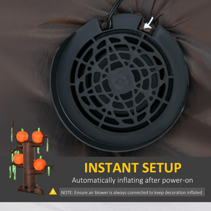 Halloween Decoration 2.4m Inflatable Ghost Tree with Pumpkins and 6 LED Lights