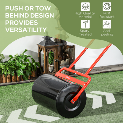 Combination Push/Tow Lawn Roller Filled w/ 38L Sand or Water Garden Outsunny