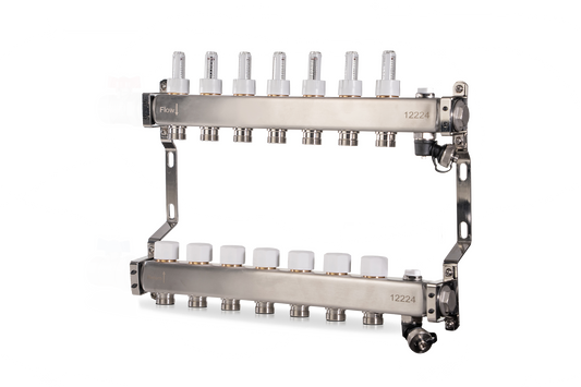 1" UFH MANIFOLD 7 CIRCUIT NO BALL VALVES