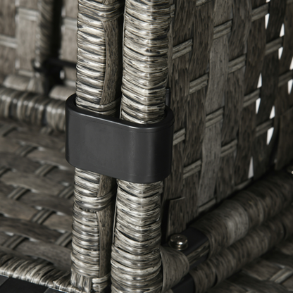 Outsunny 7 Pieces Rattan Garden Furniture Set w/ 50,000 BTU Gas Fire Pit Table