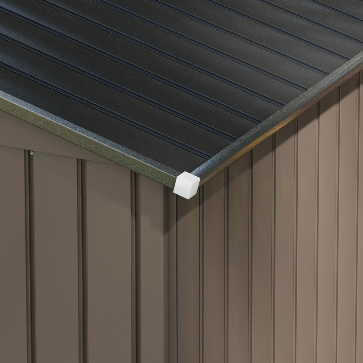 Garden Shed Storage Unit w/Locking Door Floor Foundation Vent Brown