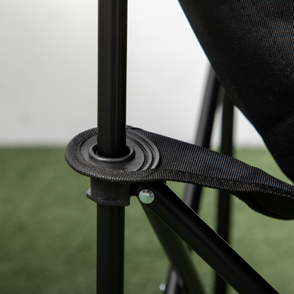 Outsunny Folding Camping Chair with Carrying Bag and Storage Pocket, Black