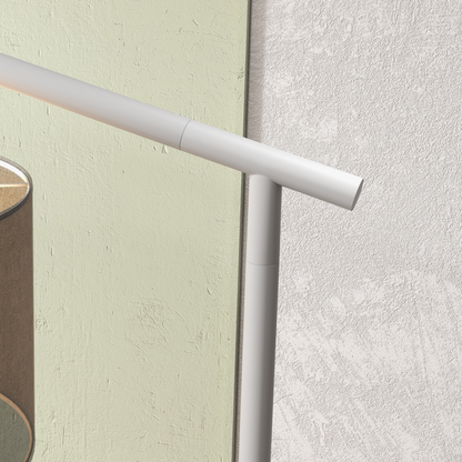 HOMCOM Floor Lamp with 350� Rotating Lampshade, LED Bulb Included, Grey