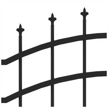 Garden Fence with Spear Top Black 115 cm Powder-coated Steel