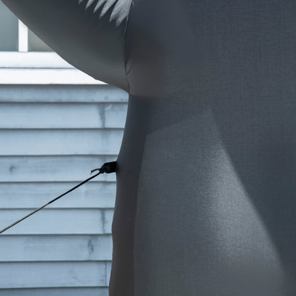 HOMCOM 8ft Inflatable Penguin & Christmas Banner Decoration Inner LED Lights