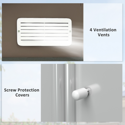 Garden Shed Storage Unit w/Locking Door Floor Foundation Vent Brown