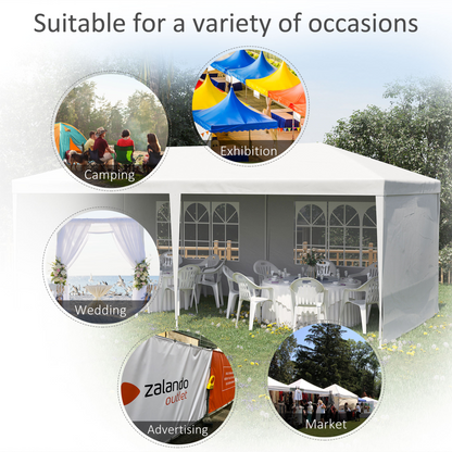 6m x 3m Garden Gazebo Marquee Canopy Party Tent Canopy Patio White