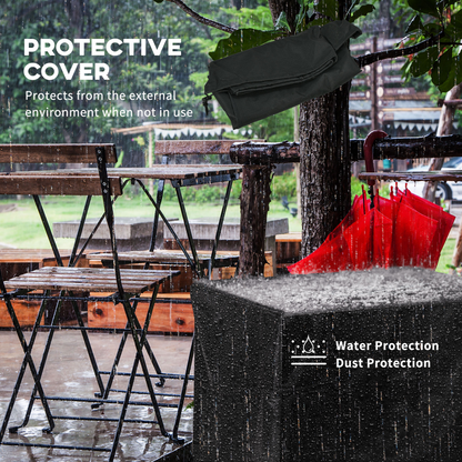 Outsunny Gas Fire Pit Table with 50,000 BTU Burner, Cover, Glass Beads, Brown