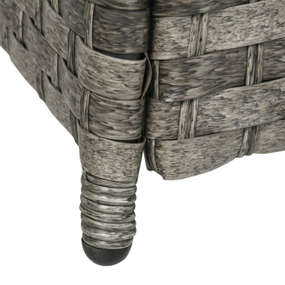 Outsunny 7 Pieces Rattan Garden Furniture Set w/ 50,000 BTU Gas Fire Pit Table