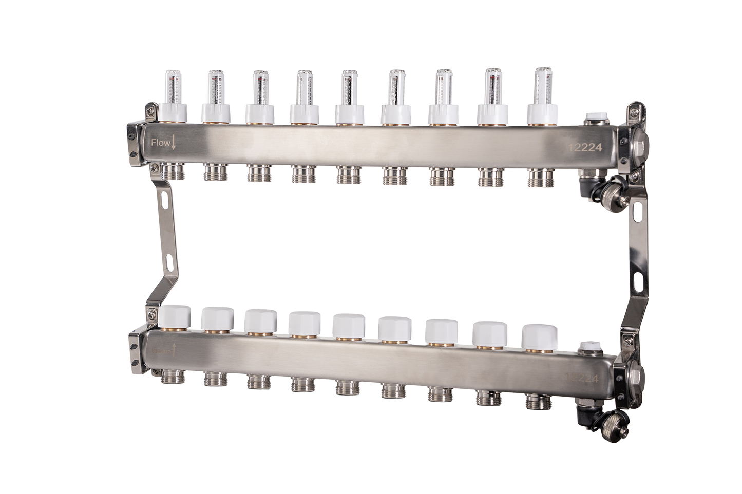 1" UFH MANIFOLD 9 CIRCUIT NO BALL VALVES