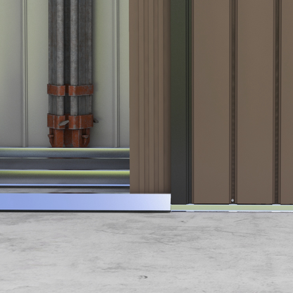 Garden Shed Storage Unit w/Locking Door Floor Foundation Vent Brown