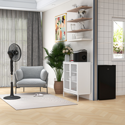 91L Freestanding Under Counter Fridge with Chiller Box Reversible Door Black