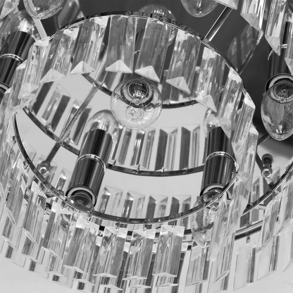Round Crystal Ceiling Lamp 7 Lights Chandelier Mounted Fixture