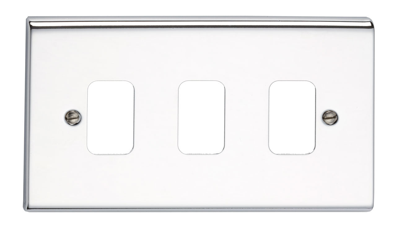 SLIMLINE DECOR 3 GANG GRID CHRM G3423CH