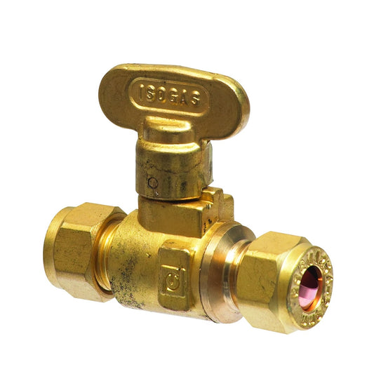 ISOGAS 8MM ISOLATING VALVE GC802 BRASS